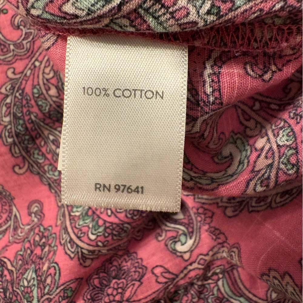 SALE J. Jill Pink & Black Paisley Button-Down Shirt – Size Large - Picture 8 of 11